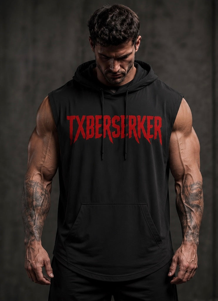 TXBERSERKER "Crimson Maw" Sleeveless Lightweight Hoodie