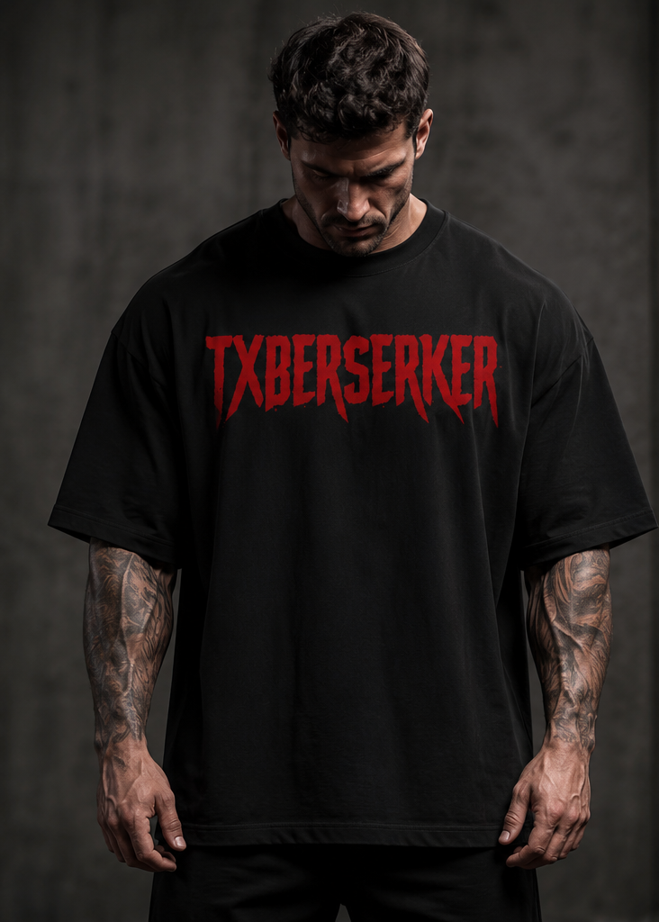 TXBERSERKER “Crimson Maw” Oversized Gym Tee